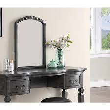 clic gray vanity set wooden carved