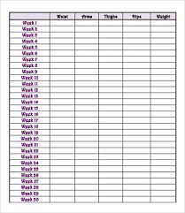 Organized Weekly Progress Chart Weight Chart Template Weight