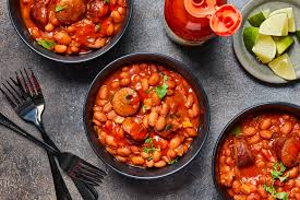 slow cooker baked beans with chorizo