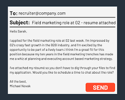 If there is a job code for the job opening, then it is highly mandatory to mention it in the subject line. 5 Clever Tips For Sending Email To A Recruiter Examples