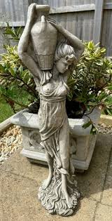 Lady With Wine Jug Stone Garden Statue