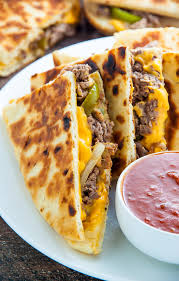 loaded philly cheesesteak quesadillas