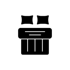 double bed set black glyph icon hotel