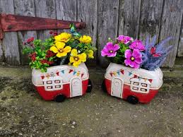 Caravan Garden Planter Artificial Poppy