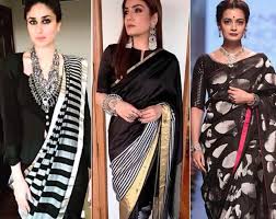 style and accessorize a black saree