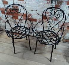 Black Metal Garden Chairs Set