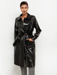 Long Faux Leather Trench Coat Toi Moi