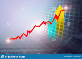Composite Business Growth Chart Light Flare Background