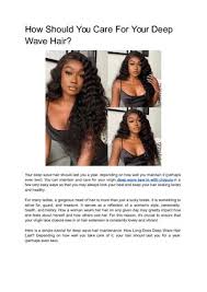 How Should You Care For Your Deep Wave Hair