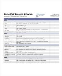 Home Maintenance Schedule Template 7 Free Pdf Word