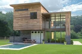 The exterior is beautifully made out of two different wood types. Modern Wooden House Shaderlight House Plans 68924