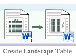landscape table in your word doent