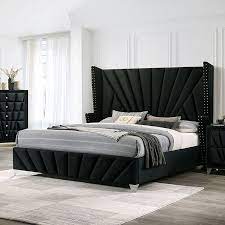 Carissa Upholstered Bedroom Set Black