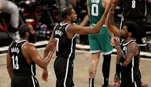 The nets compete in the national basketball association (nba) as a member club of the atlantic division of the eastern conference. Nba Playoffs Big Three Der Brooklyn Nets Sorgt Nach Holprigem Start Fur Sieg Gegen Boston Celtics