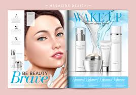 beauty makeup magazine cover vector