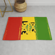 one love jamaica rasta rug by rasta