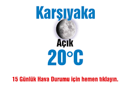 İzmir şehrinde 23 haziran 2021 çarşamba günü hava güneşli, sıcaklık ise 35 dereceyi gösteriyor. Izmir Karsiyaka Hava Durumu 15 Gunluk