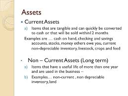 Net Worth Statement Assets Current Assets A Items That Are Tangible