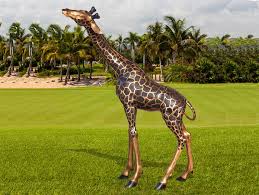 Bronze Giraffe Garden Statue