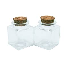6 Pcs Mini Square Glass Bottle With