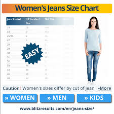 1 jean size chart converter width