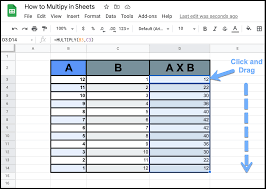 how to multiply in google sheets