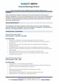 Find out which resume format is best suited for your experience and see resume formatting tips below. Food And Beverage Director Resume Samples Qwikresume