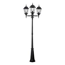 Black Outdoor Lamp Post Light Set
