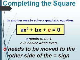 1 6 Square Root And Completing The Square