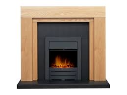 Adam Beaumont Oak Black Fireplace With Downlights Colorado Electric Fire In Black