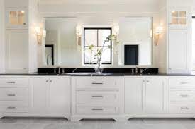 75 bathroom with white cabinets and