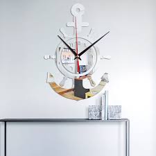 acrylic anchor clock 3d wall clock