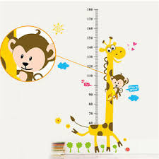 Details About Cute Kids Height Animal Decal Decor Room Wall Sticker Chart Measure Care Growth