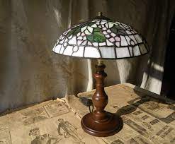 of early stained glass table lamp