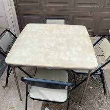 portable folding table and chairs for