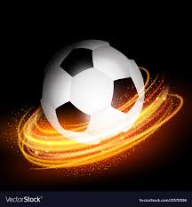 soccer ball on glowing lines vector image