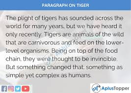 paragraph on tiger 100 150 200 250