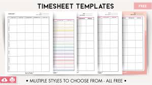 timesheet templates world of printables
