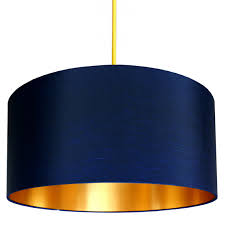 Industrial pendant light shade gold ceiling metal wire design lighting led bulb. Midnight Blue Handmade Lampshade With Gold Lining Love Frankie