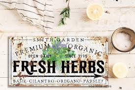 Organic Fresh Herbs Personalized Sign