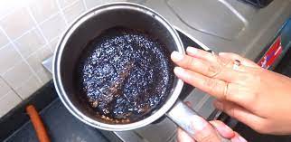 how to clean burnt milk from pan