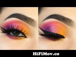 colorful bridal cut crease eye makeup