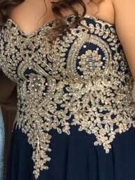 navy blue dress with lace size 8 prom