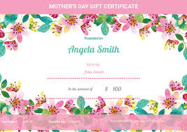 mother s day gift certificate template