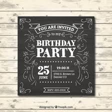 Birthday Invitation In Chalkboard Effect Vector Free Download