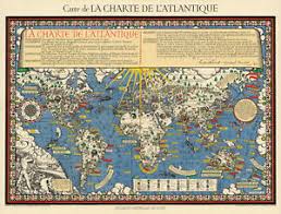 Details About Stereographic Projection The Atlantic Charter Carte De La Charte De Latlantique