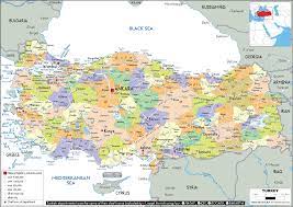Detailed political map of turkey with relief. Turkey Map Political Worldometer