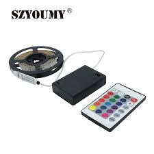 Szyoumy Rgb Led Light Strip Battery Powered Rgb Remote Controller 24 Key Controller Battery Box Smd 3528 Ip65 Waterproof Led Strips Aliexpress