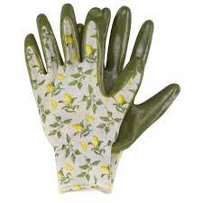 Lemon Print Ladies Gardening Gloves