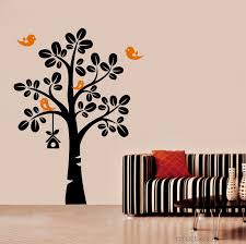 6 Tree Birds Wall Art Decals Image